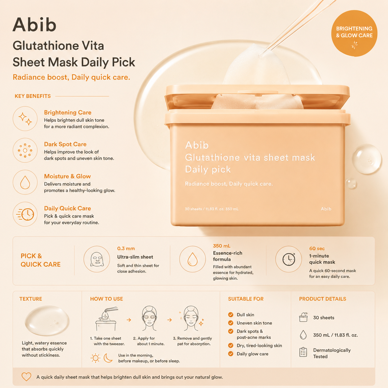 Abib Glutathione Vita Sheet Mask Daily Pick